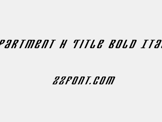 Department H Title Bold Italic