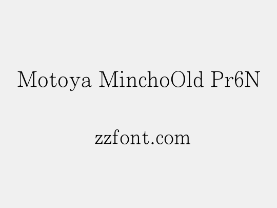 Motoya MinchoOld Pr6N