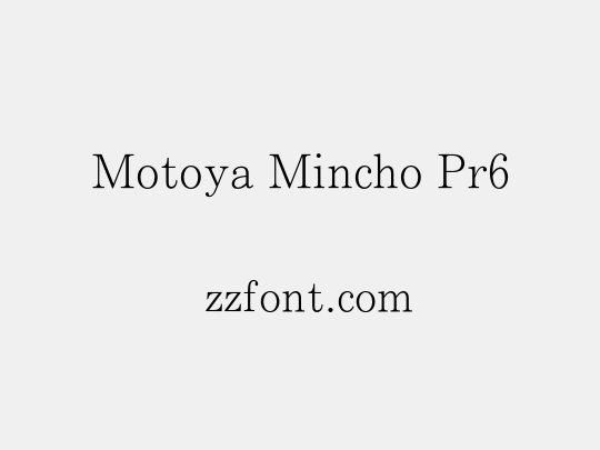 Motoya Mincho Pr6