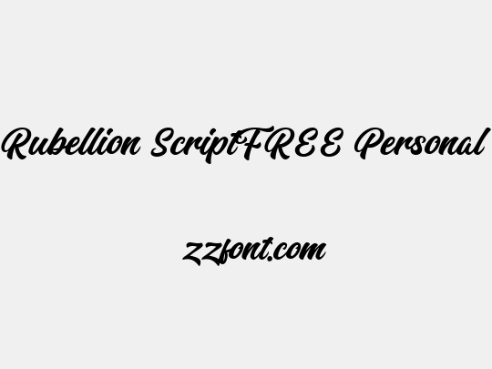 Rubellion Script FREE Personal