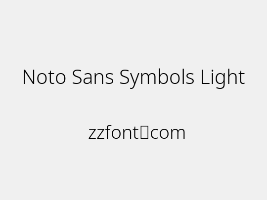 Noto Sans Symbols Light