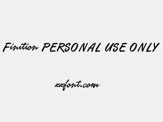 Finition PERSONAL USE ONLY