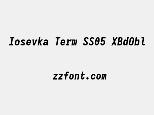 Iosevka Term SS05 XBdObl