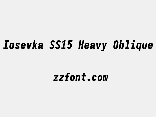 Iosevka SS15 Heavy Oblique