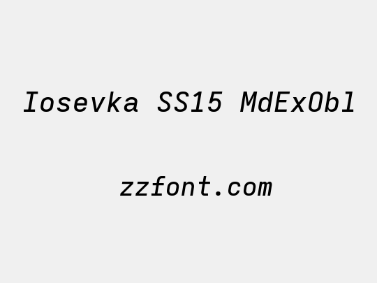 Iosevka SS15 MdExObl