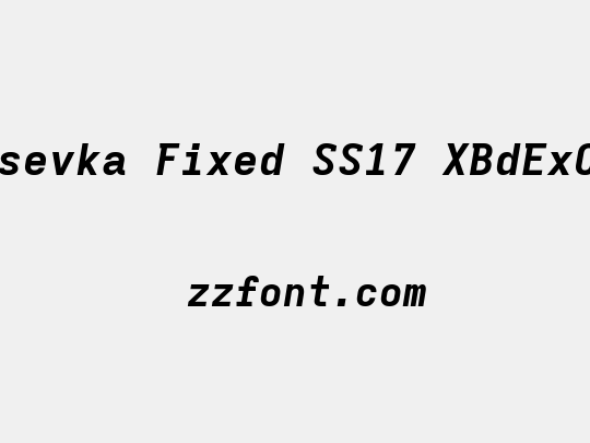 Iosevka Fixed SS17 XBdExObl