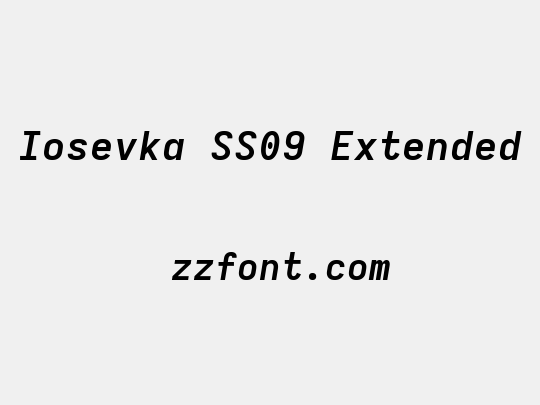 Iosevka SS09 Extended