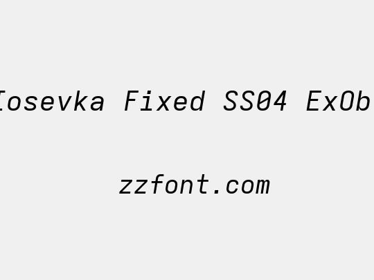 Iosevka Fixed SS04 ExObl