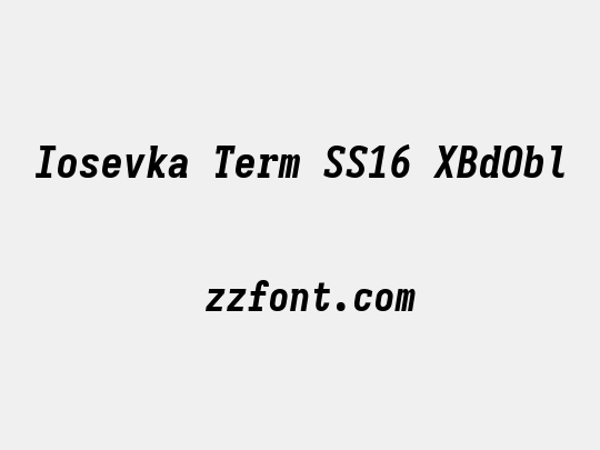 Iosevka Term SS16 XBdObl