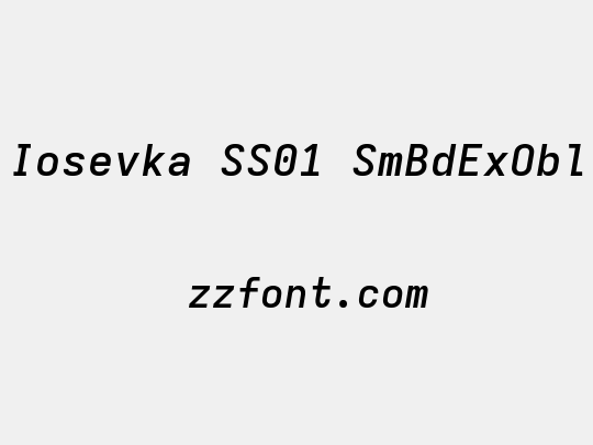 Iosevka SS01 SmBdExObl