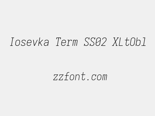 Iosevka Term SS02 XLtObl