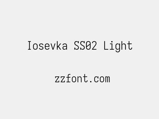 Iosevka SS02 Light