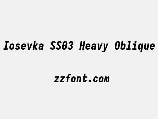 Iosevka SS03 Heavy Oblique