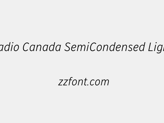 Radio Canada SemiCondensed Light