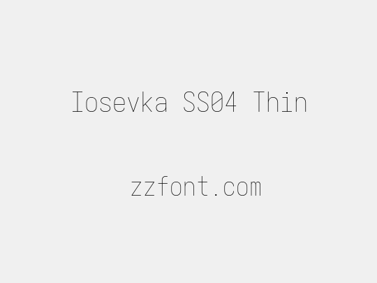 Iosevka SS04 Thin