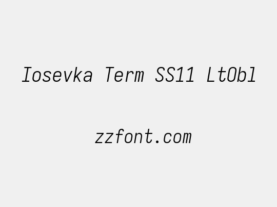 Iosevka Term SS11 LtObl