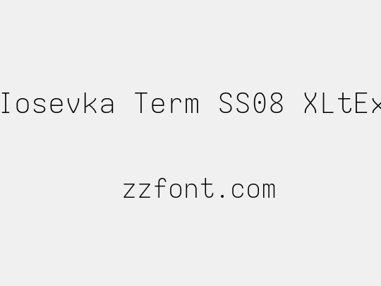 Iosevka Term SS08 XLtEx