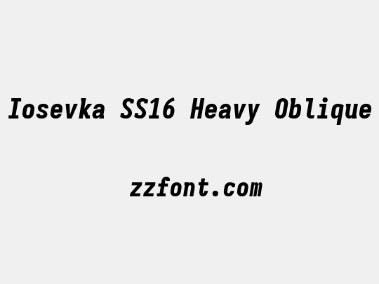 Iosevka SS16 Heavy Oblique