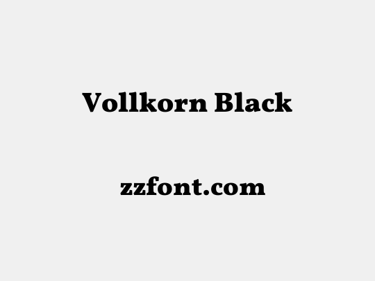 Vollkorn Black