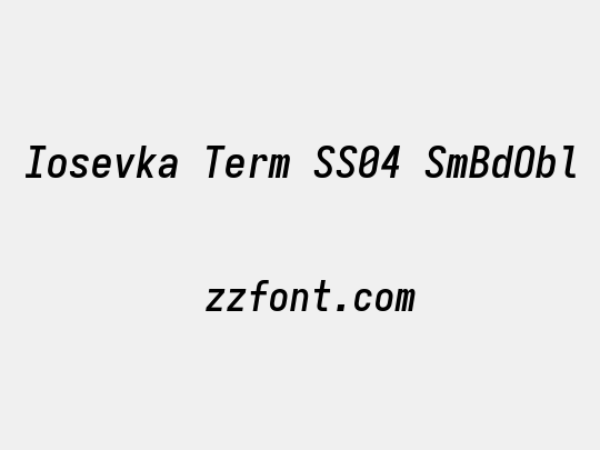 Iosevka Term SS04 SmBdObl