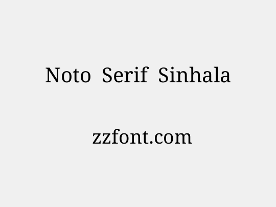 Noto Serif Sinhala