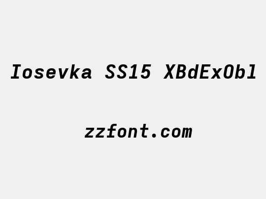 Iosevka SS15 XBdExObl