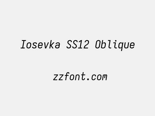 Iosevka SS12 Oblique