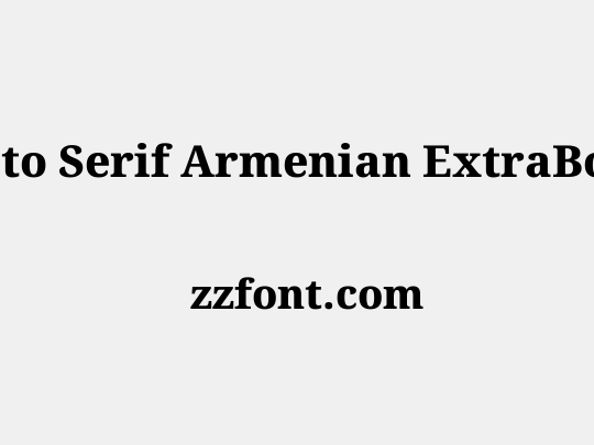 Noto Serif Armenian ExtraBold