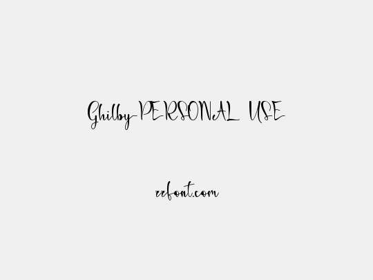 Ghilby-PERSONAL USE