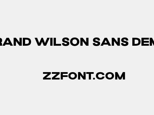 Grand Wilson Sans DEMO