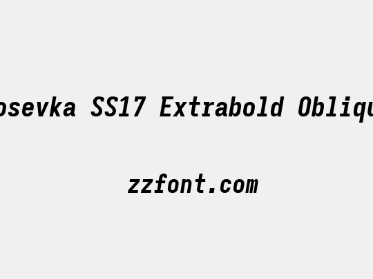 Iosevka SS17 Extrabold Oblique