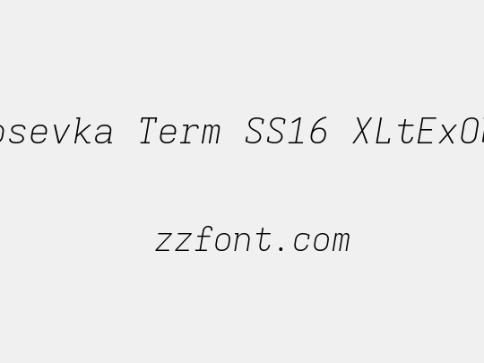 Iosevka Term SS16 XLtExObl