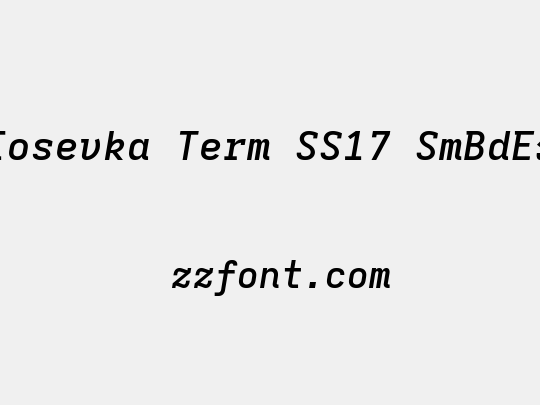 Iosevka Term SS17 SmBdEx