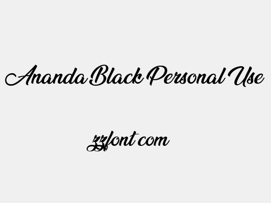 Ananda Black Personal Use