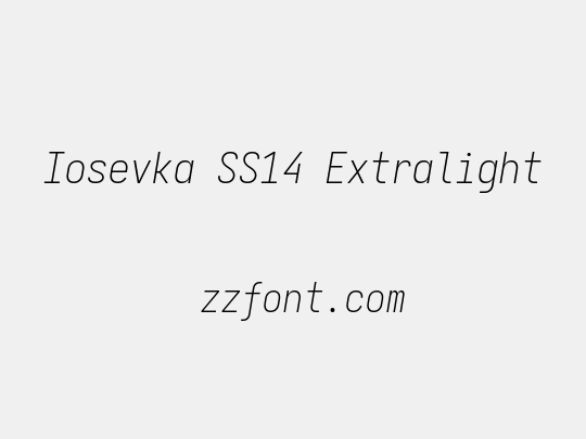 Iosevka SS14 Extralight