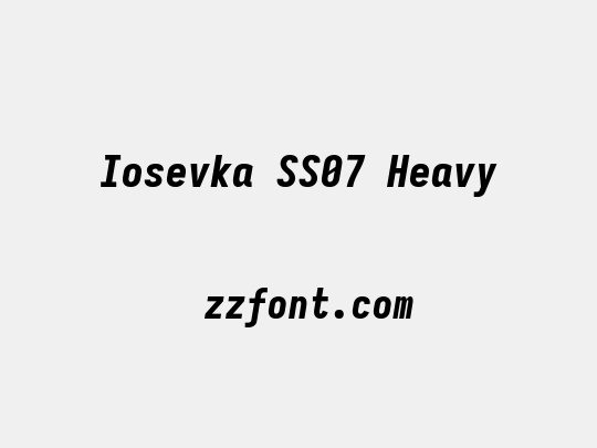 Iosevka SS07 Heavy