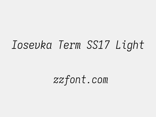 Iosevka Term SS17 Light