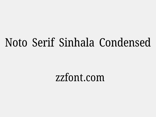 Noto Serif Sinhala Condensed