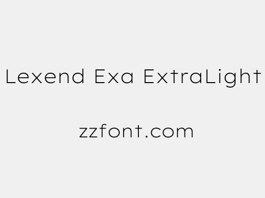 Lexend Exa ExtraLight