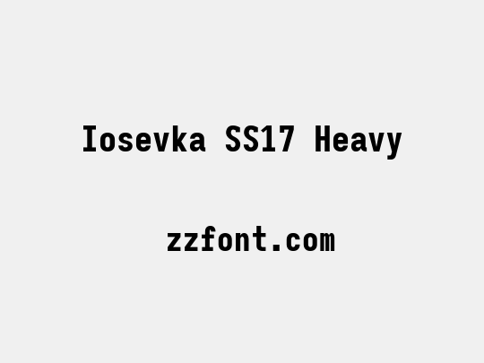 Iosevka SS17 Heavy