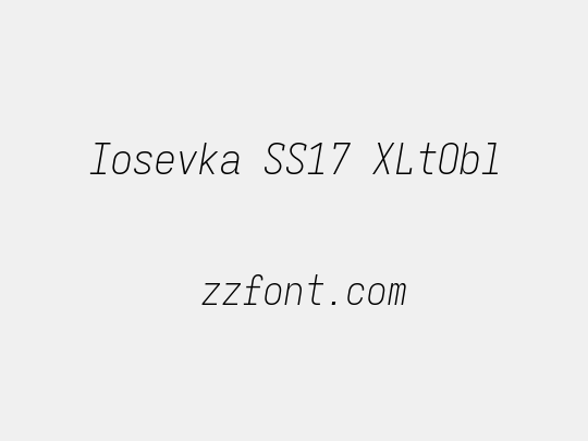 Iosevka SS17 XLtObl