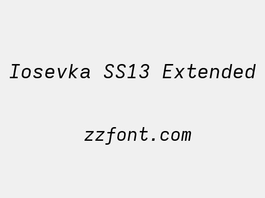 Iosevka SS13 Extended