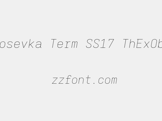 Iosevka Term SS17 ThExObl