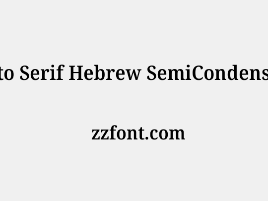 Noto Serif Hebrew SemiCondensed SemiBold