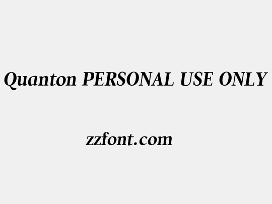 Quanton PERSONAL USE ONLY