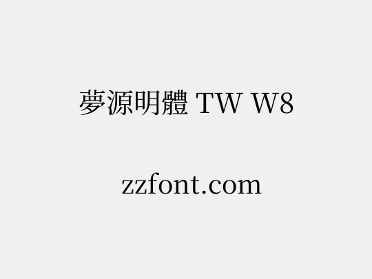 夢源明體 TW W8