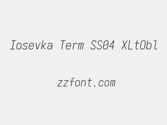 Iosevka Term SS04 XLtObl