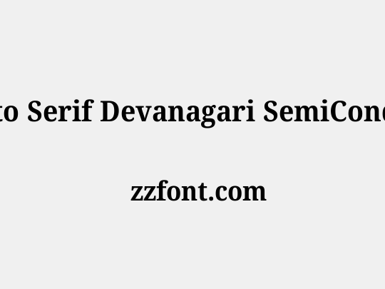 Noto Serif Devanagari SemiCondensed