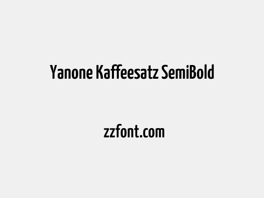 Yanone Kaffeesatz SemiBold