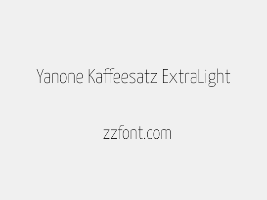 Yanone Kaffeesatz ExtraLight